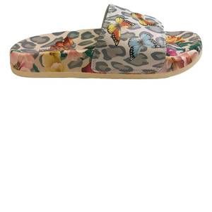 NWT Johnny Was Mayflower Pool Slide Butterfly Sandal in Natural